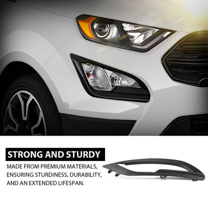 G-PLUS Front Right Bumper Fog Light Lamp Cover Bezel, Compatible with Ford EcoSport 2018-2021, Passenger Side, GN1Z15266AA, FO1039185