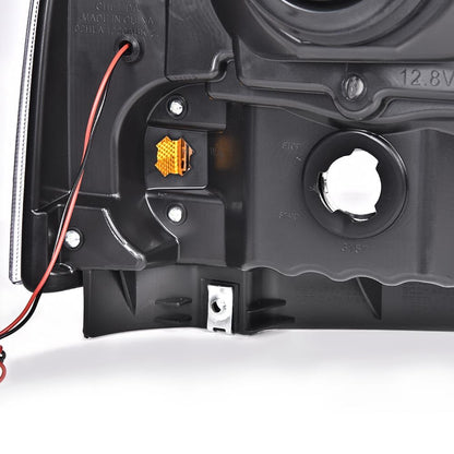 G-PLUS LED Headlights Compatible with Point StyleFord F250 F350 F450 F550 Super Duty 2005-2007 DRL BAR Headlamps Clear Lens Chrome Housing Amber Reflector,faros delanteros