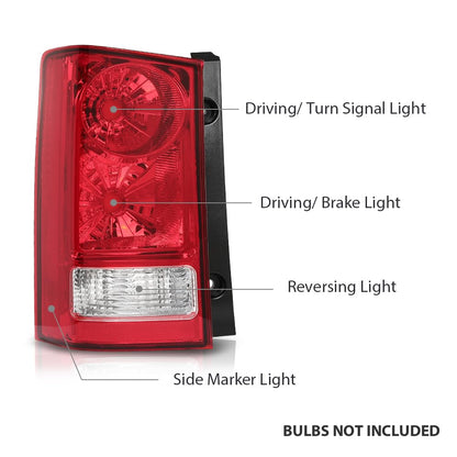 G-PLUS Tail Lights Rear Brake Lamp without Bulb and Wiring Harness Compatible with Honda Pilot 4-Door Sport Utility 2009-2015 Clear/Red Lens Driver and Passenger Side Luces TraserasAssembly