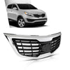 G-PLUS Front Bumper Grille with Chrome Molding Plastic Compatible with Kia Sportage 2011-2012 863503W000, KI1200147 Grill