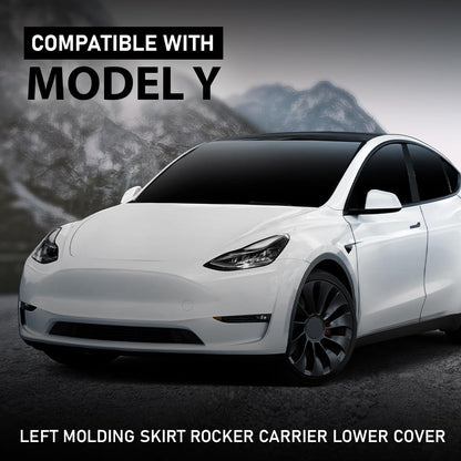 G-PLUS Door Skirt Molding Lower Rocker Carrier Cover Left Side Compatible with Tesla Model Y 2020 2021 2022 2023 149774100B, 1497741-00-B Black