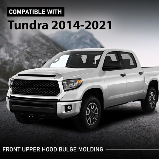 G-PLUS Hood Bulge Molding Compatible with Toyota Tundra 2014-2021 Front Upper Grille Hood Scoop Chrome TO1231102 76180-0C030