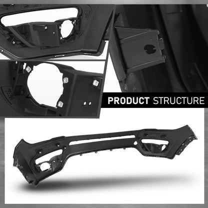 G-PLUS Front Upper Bumper Cover Compatible with Jeep Compass 2017 2018 2019 2020 2021, Fit Models Without Upland Appearance Package, 68351154AA, CH1014124, Black