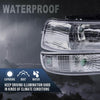 G-PLUS Headlights Compatible with Chevy Silverado 1999 2000 2001 2002,Fit Suburban/Tahoe 2000-2006 Bumper Headlamps, Clear Lens Chrome Housing Clear Reflector Left & Right Side,faros delanteros