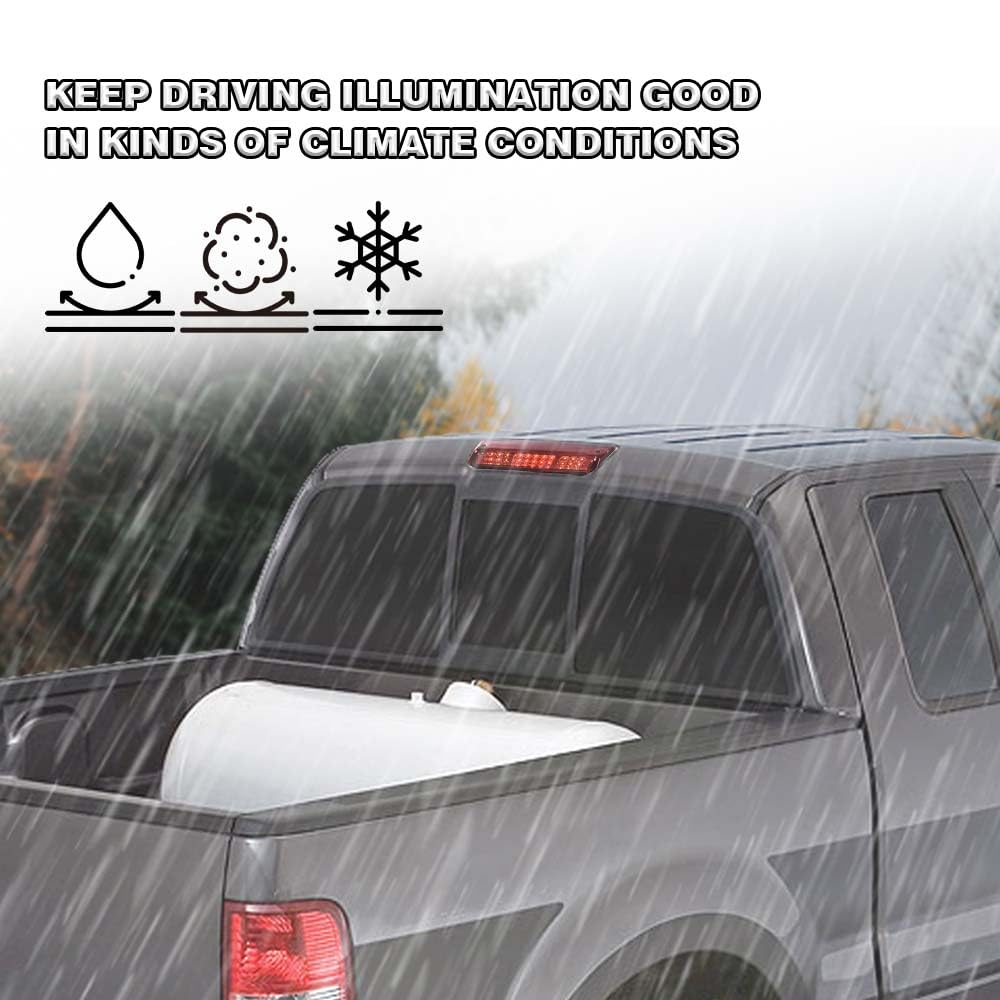 G-PLUS Rear Third Brake Light Led Tail Light Compatible With 2004-2008 Ford F150 Explorer 3RD Cargo Led,Red Housing