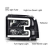 G-PLUS LED Headlights, Compatible with Ford F250 F350 F450 F550 2005 2006 2007 Super Duty Headlamps,Clear Lens Black Housing Clear Reflector Left & Right