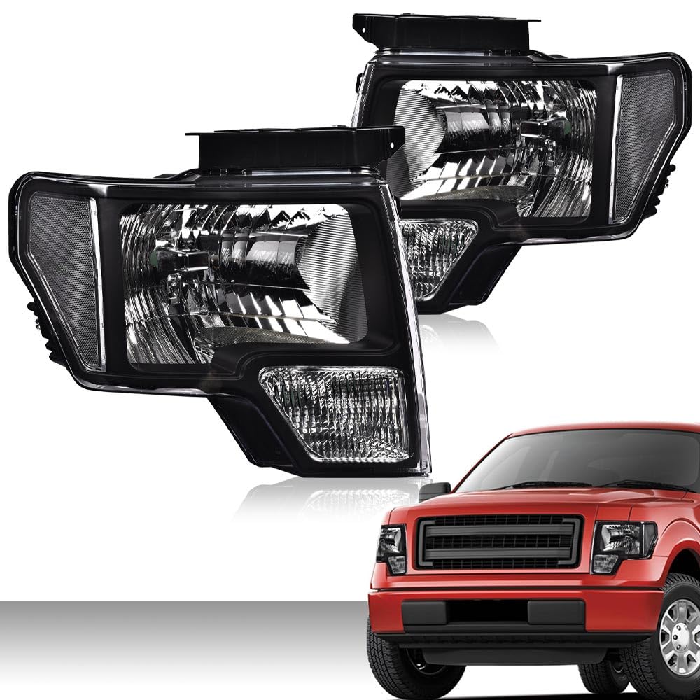 G-PLUS Rear Tail Lights & Headlights Compatible with Ford F150 2009-2014 2/4 Door Brake Tail Lamps & Headlamps