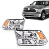 G-PLUS Headlights Assembly Fit Dodge Ram 1500 2500 3500 09-10/Fit Ram 1500 2500 3500 4500 5500 2011-2018 Headlamps Pair Clear Lens Chrome Housing Amber Reflector,faros delanteros