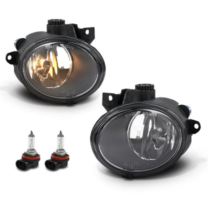 G-PLUS Front Bumper Fog Lights w/Bulb Compatible with VW Beetle 2006 2007 2008 2009 2010 Left & Right Clear Lens Black Housing, 1C0941699E, 1C0941700E