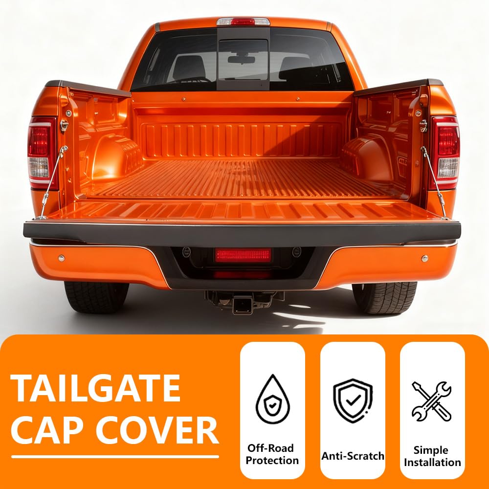 G-PLUS Tailgate Cap Top Protector Cover Fit 2008 2009 2010 2011 2012 2013 2014 2015 2016 Ford F250 F350 F450 Super Duty Rear Tailgate Molding Trim BC3Z9940602B, 8C3Z9940602AA, FO1904104 Black