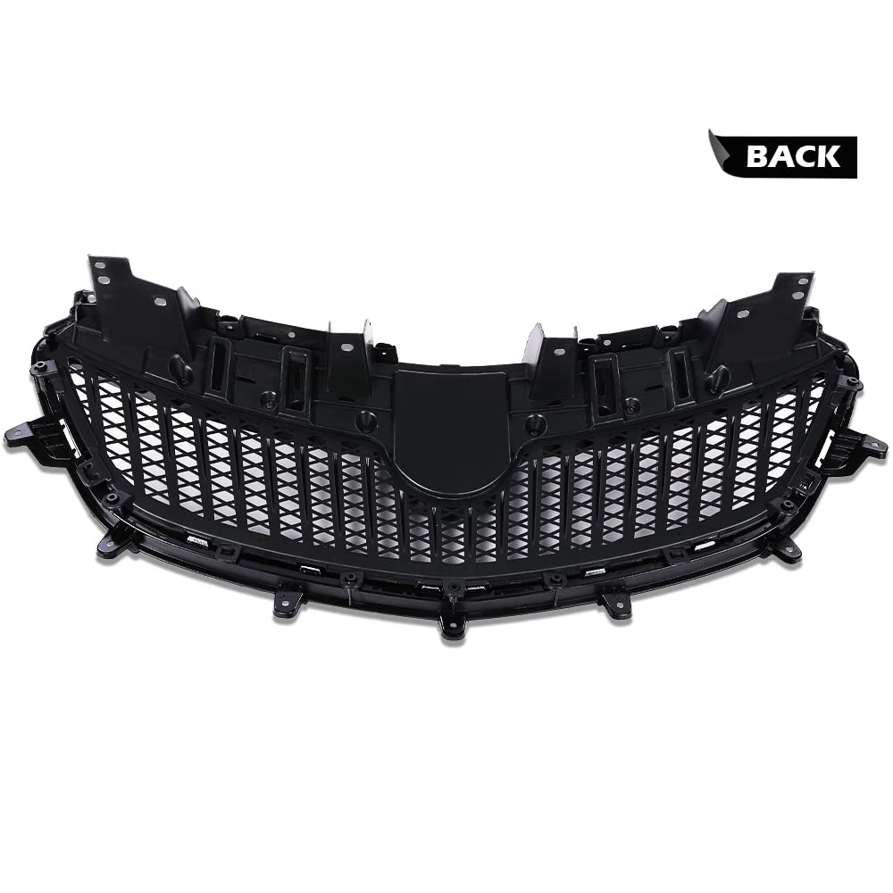 G-PLUS Front Upper Grille Replacemet Chrome Black Compatible with 2017 2018 2019 Buick Encore