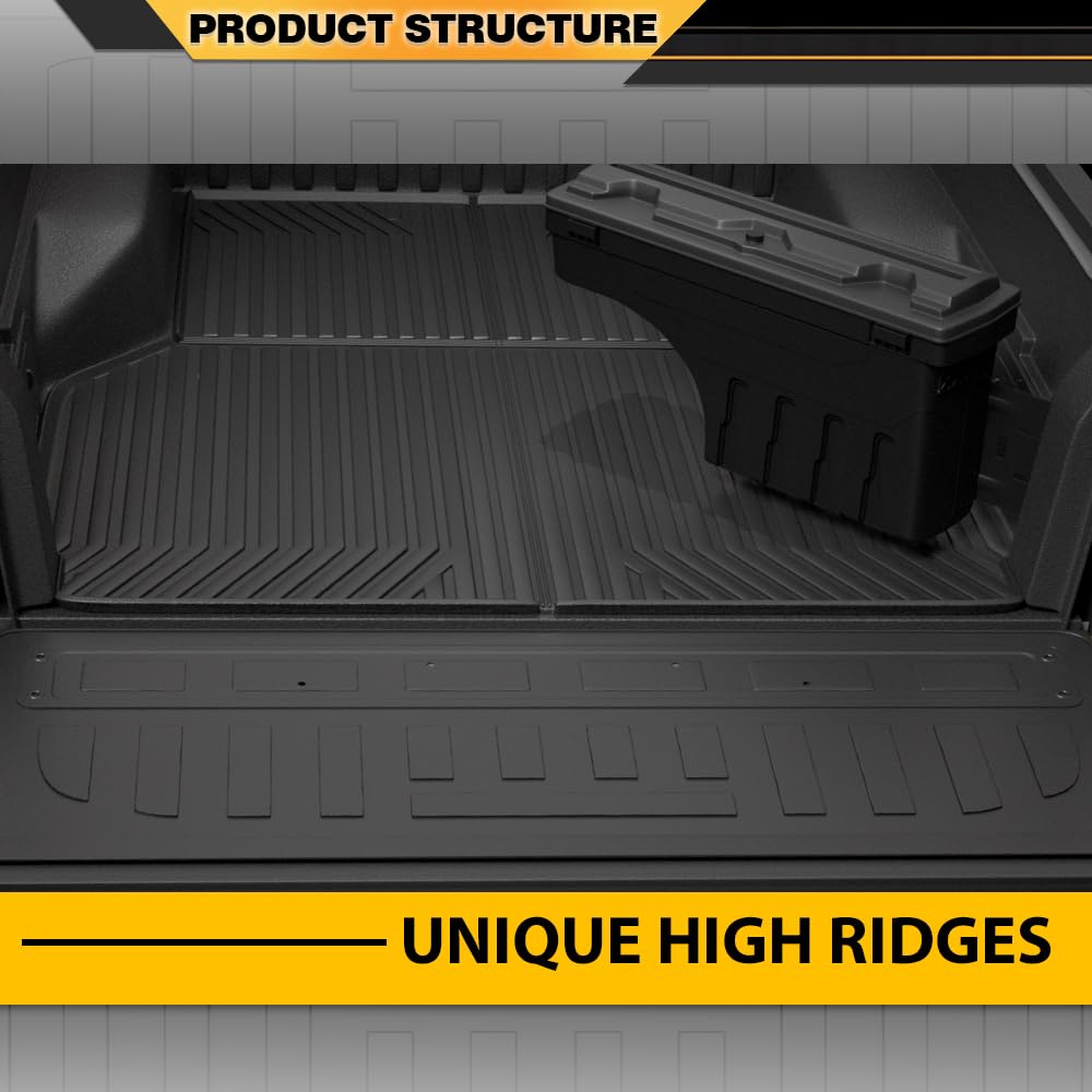 TPE Trunk Bed Mat Cargo Liner, Compatible with Honda Ridgeline 2017-2024 with 5.3FT Bed, Vehicle Interior Accessories, All Weather Full Cover Protection