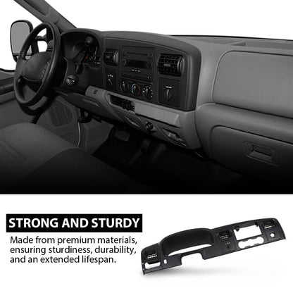 G-PLUS Dash Bezel Dashboard Surround Trim Panel Compatible with Ford F250 F350 Super Duty 2005 2006 2007 Black Dash Cover