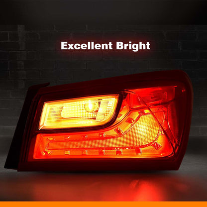 G-PLUS Rear Outer Right Tail Light Assembly Compatible with Chevy Malibu XL 2016 2017 2018 2019 2020 2021 2022 Rear Brake Lamp Luces Traseras, 84132377, Red Lens