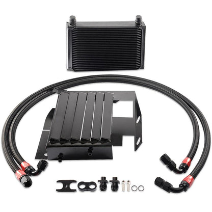 G-PLUS Engine Transmission Oil Cooler Kit Upgrade 25 Row Aluminum Compatible With BMW 3 SERIES 335I E90 E92 N54 Black