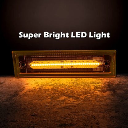 G-PLUS Lens Amber LED Front Side Marker Light Compatible with 81-91 Chevy C10 C20 C30 GMC GM2550115, GM2551107