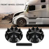 G-PLUS Front Wheel Covers 33mm Spiked Hub Axle Compatible with Semi-Trucks 22.5" and 24.5" Wheels, ABS Plastic Black Pair Semi Truck Hub Covers