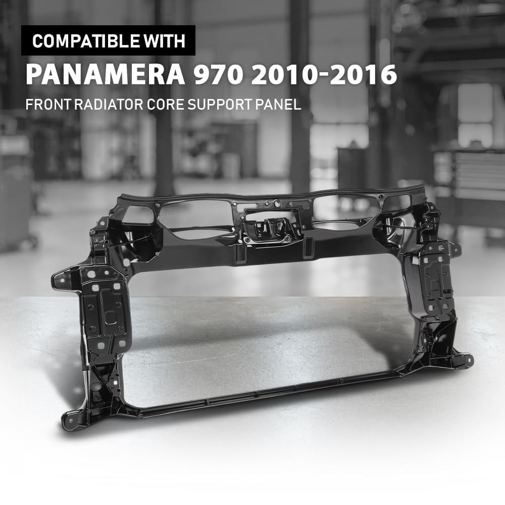 G-PLUS Front Radiator Core Support Panel Compatible with Porsche Panamera 970 2010-2016 97050448101, 970.504.481.01 Direct OE Replacement Black