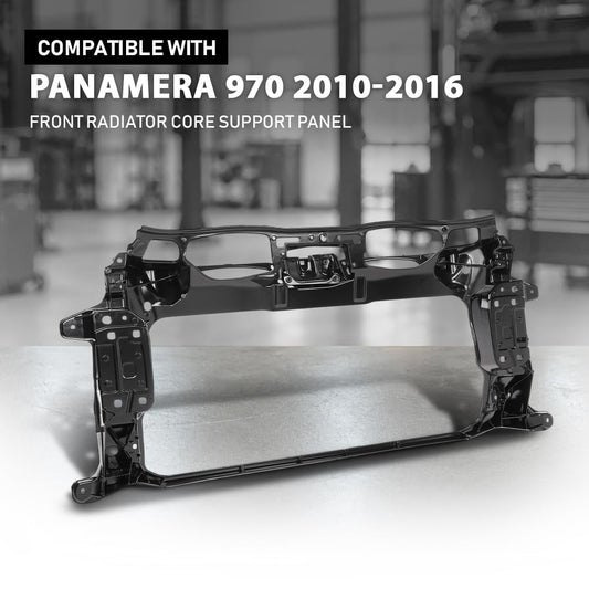 G-PLUS Front Radiator Core Support Panel Compatible with Porsche Panamera 970 2010-2016 97050448101, 970.504.481.01 Direct OE Replacement Black