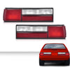 G-PLUS Taillights Taillamps Rear Brake Lights Left&Right w/o Bulbs Compatible with Ford Mustang 1987-1993 E7ZZ13405A, E7ZZ13404A,Red Lens Black Housing Faros Traseros Luces TraserasAssembly