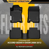 Floor Mats Fit Honda Accord Sedan 4-Door 2008 2009 2010 2011 2012 Not Fit Coupe 2-Door All Weather Full Cover Protection TPE Floor Cargo Liners 1st & 2nd Row Black, alfombras para carro