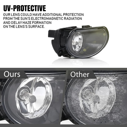 G-PLUS Pair Side Front Bumper Fog Light Lamps Compatible with Audi A8 D3 2004-2007 4E0941699A, 4E0941700A Black