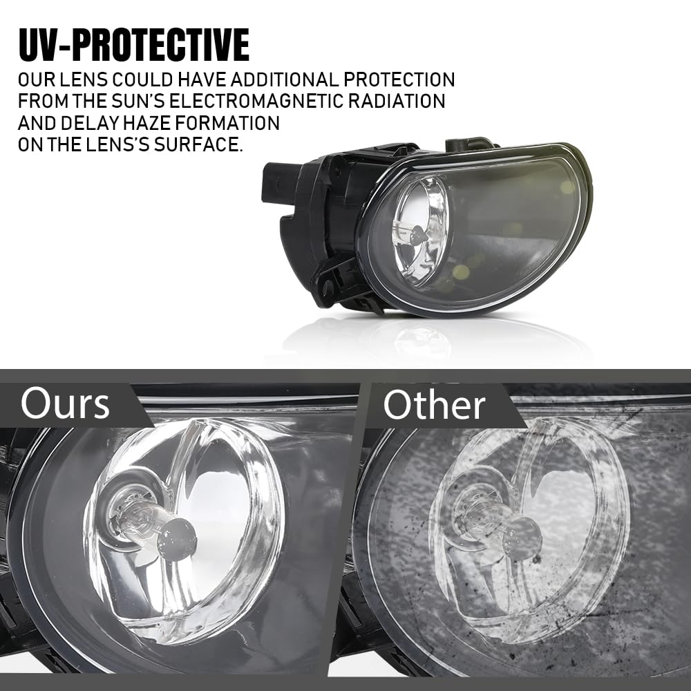 G-PLUS Front Bumper Fog Light Lamps Left & Right Side Pair Compatible with Audi A8 D3 2004 2005 2006 2007 4E0941699A, 4E0941700A Black