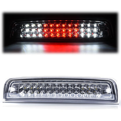 G-PLUS LED 3rd Third Brake Light Compatible with Dodge Ram 1500 2009-2017,Compatible with Dodge Ram 2500 3500 2010-2017 High Mount Dual Row Stop Cargo Lamps Clear Lens Chrome Housing