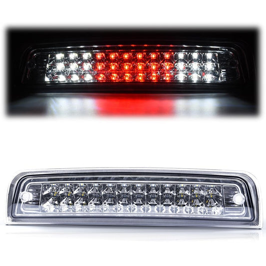 G-PLUS LED 3rd Third Brake Light Compatible with Dodge Ram 1500 2009-2017,Compatible with Dodge Ram 2500 3500 2010-2017 High Mount Dual Row Stop Cargo Lamps Clear Lens Chrome Housing