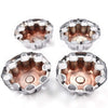 Wheel Center Caps 8 Lugs (Set of 4) Best for 16'' Van & Truck Rim Wheels Compatible for Chevy Silverado Suburban Avalanche GMC Sierra Yukon 1500 2500 - Chrome Black Replacement Hub Cover 5079