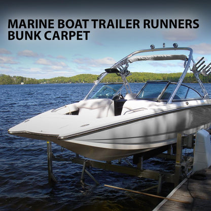 G-PLUS 18" x 50' Outdoor Ribbed Marine Carpet, Boat Trailer Bunk Carpet, Fit Boat Trailer Bunks Runner Docks Black