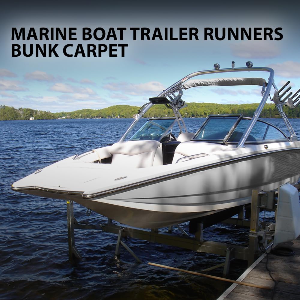 G-PLUS Black Boat Trailer Bunk Carpet, Outdoor Ribbed Marine Bunk Carpet Fit for Boat Trailer Runners 18" x 50ft