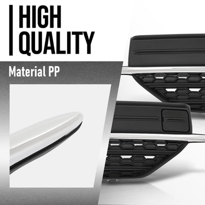 G-PLUS Fog Light Hole Cover Set Left & Right Side Compatible with Volvo XC90 2016 2017 2018 2019 313830440, 313830457 Chrome Black