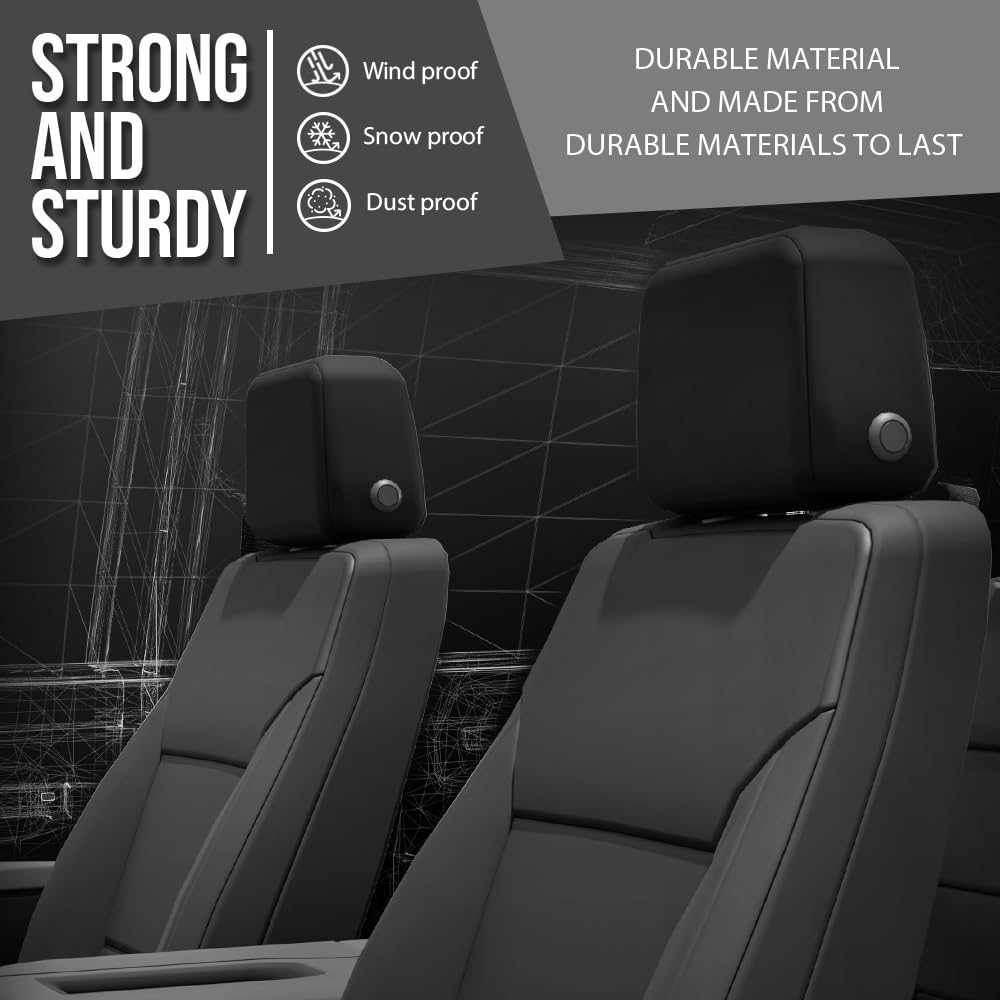 G-PLUS Seat Covers Set Compatible with Chevy Silverado LT Crew Cab 2014-2018 Black