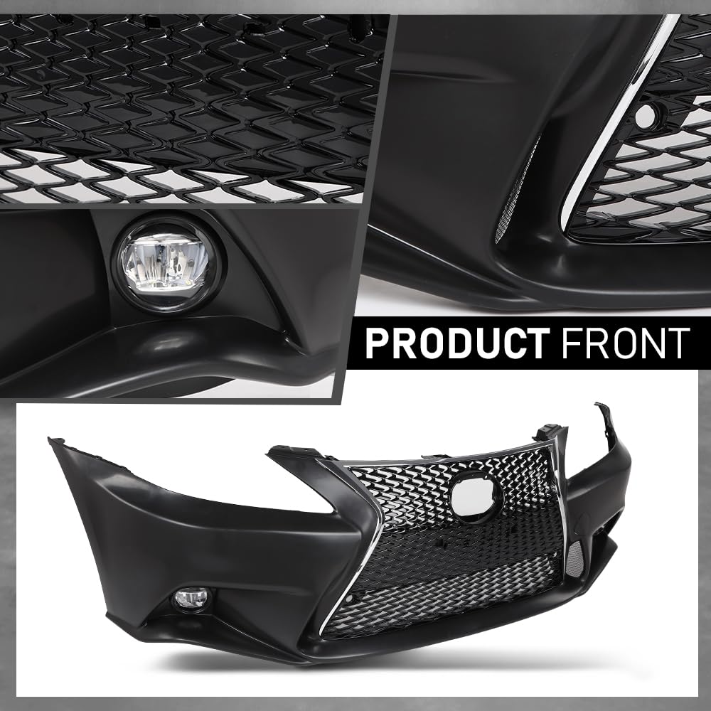 G-PLUS Front Bumper Set(Front Bumper & License Plate) Compatible with LX IS IS250 IS350 14+ F-Sport 2006-2013 2Pcs