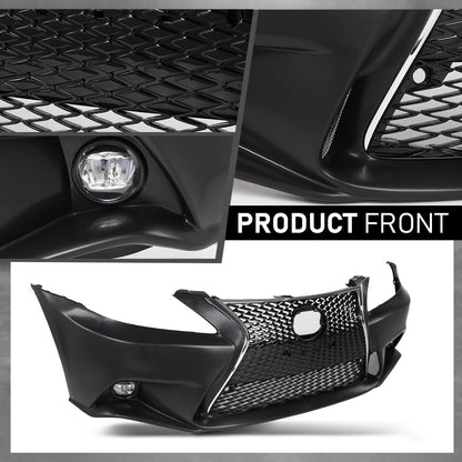 G-PLUS Front Bumper Set(Front Bumper & License Plate) Compatible with LX IS IS250 IS350 14+ F-Sport 2006-2013 2Pcs