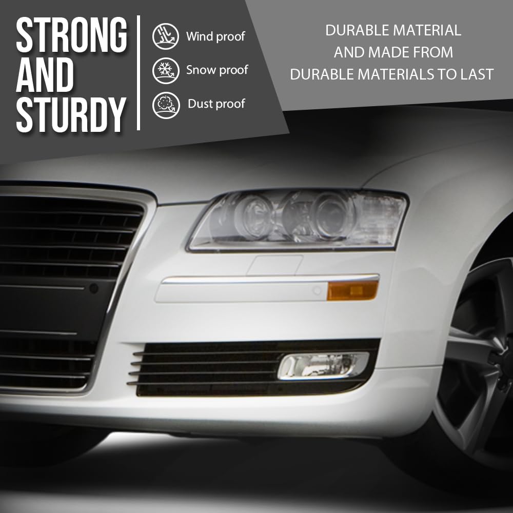 G-PLUS Front Bumper Fog Light Cover Grille Left & Right Compatible with Audi A8 D3 2008 2009 2010, Fit Audi A8 Quattro D3 2008-2010 4E0807680B, 4E0807679B Glossy Black