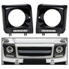 G-PLUS Black Headlight Bezel w/LED DRL Light Strip & Wire harness Compatible with 1990-2018 Mercedes Benz G-class W463 G63 G65 G500 G550 G55 AMG