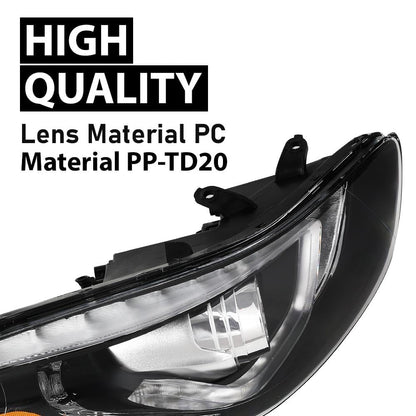 G-PLUS LED Projector DRL Headlights Fit Hyundai Elantra 2014 2015 2016 Left & Right Headlamps Assembly, Clear Lens Black Housing Amber Reflector, faros delanteros