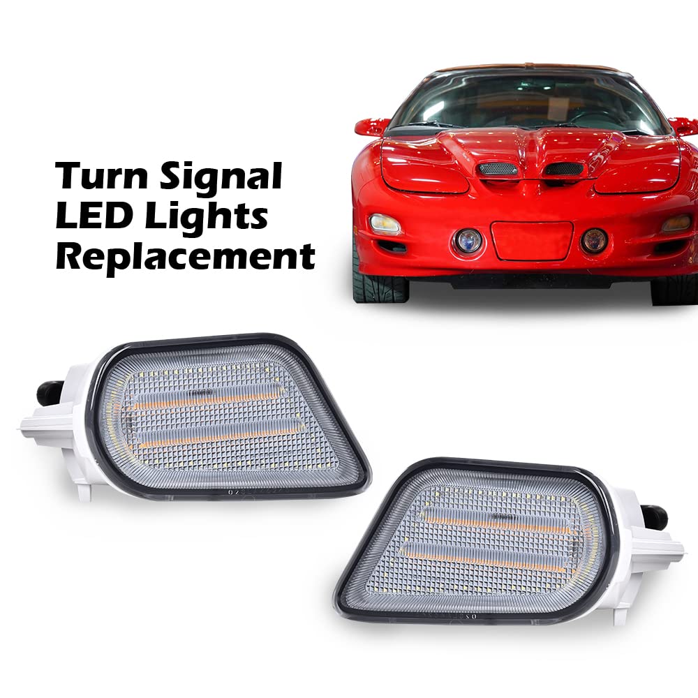G-PLUS Side Marker Corner Parking Lights Turn Signals Compatible with 1998-2002 Pontiac Firebird Trans Am 10301404 10301405 GM2520177 GM2521177 (Black)