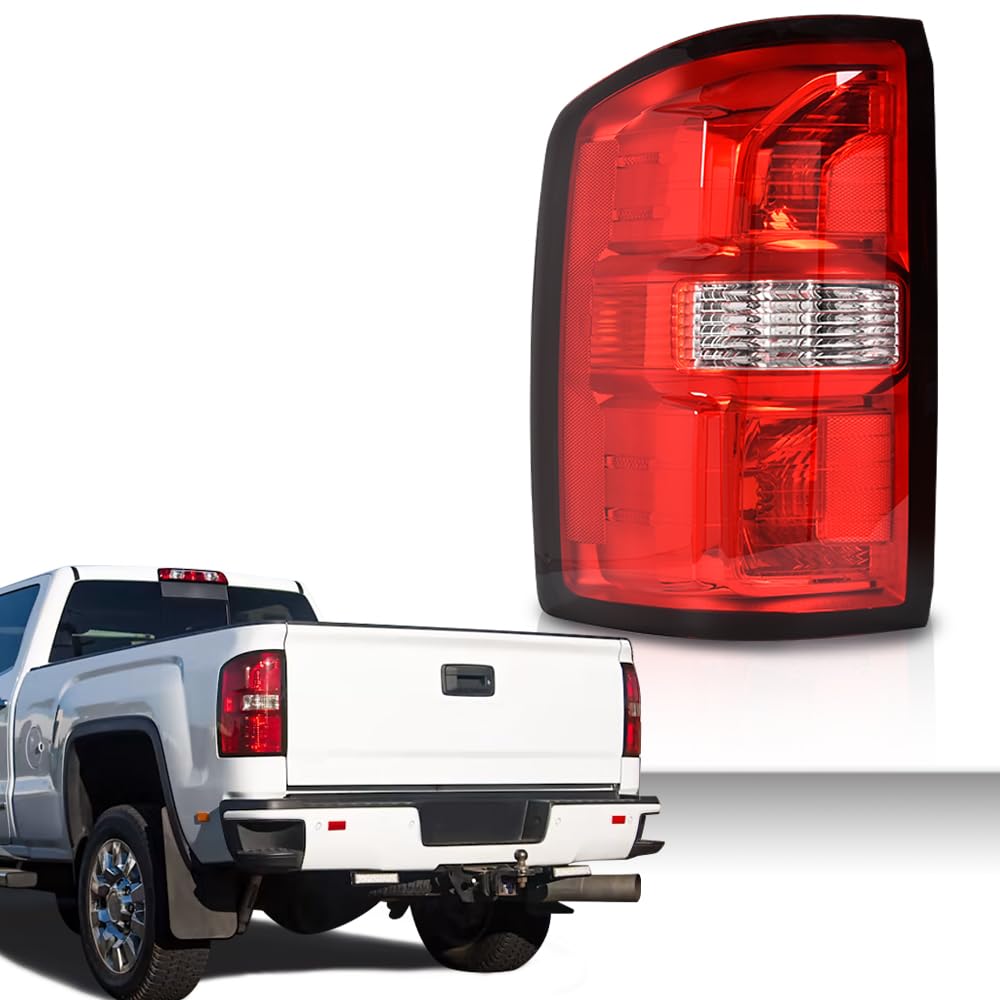G-PLUS Left Side Tail Light Assembly Rear Brake Lamp Taillight w/o Bulbs Compatible with GMC Sierra 1500 2014-2018 Fit GMC Sierra 2500 HD 3500 HD 2015-2019 84288724, GM2800281C Red