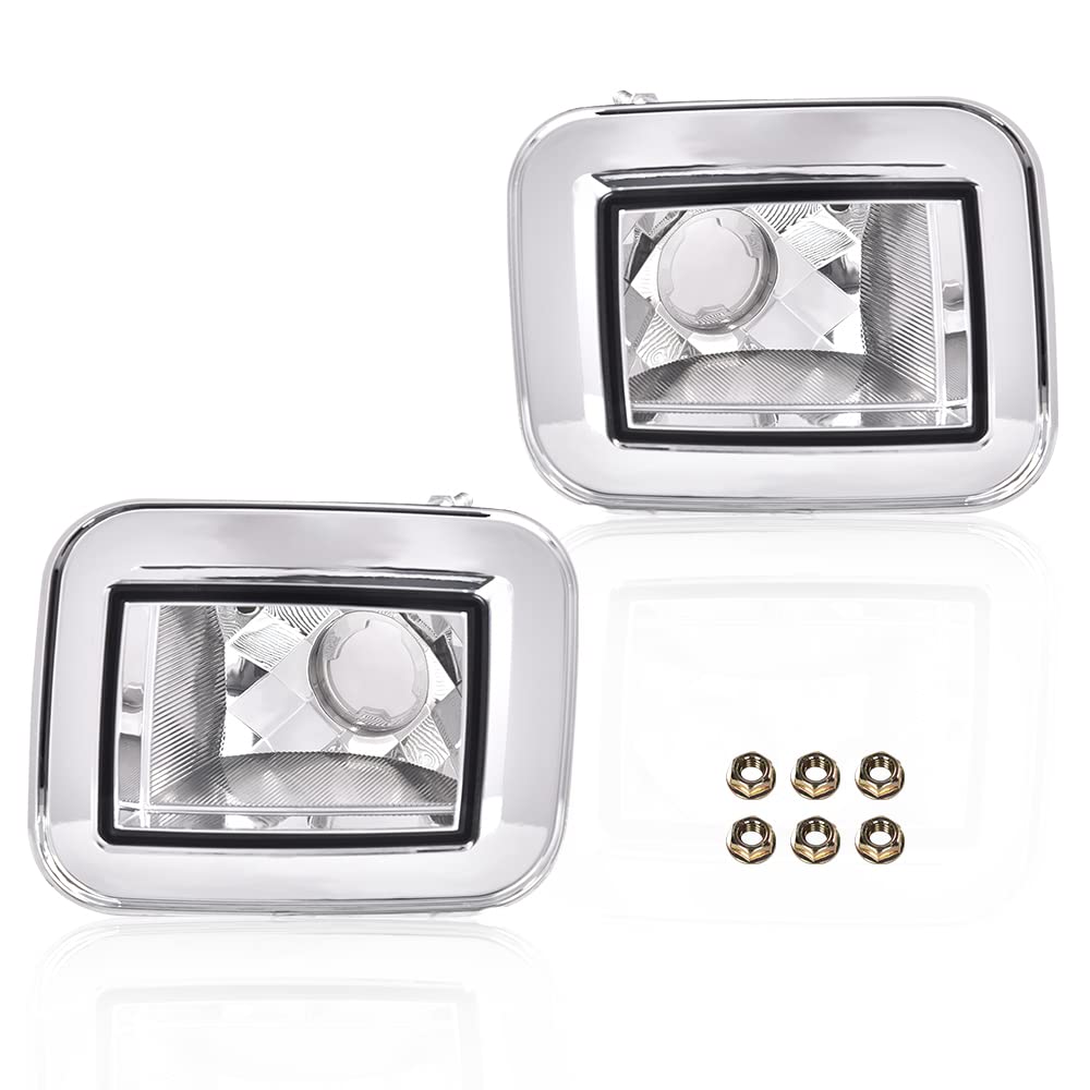 G-PLUS Front Clear Chrome Parking Signal Light Set Compatible with 2003-2008 H2 Hummer 2005-2008 H2 SUT White 844176006196