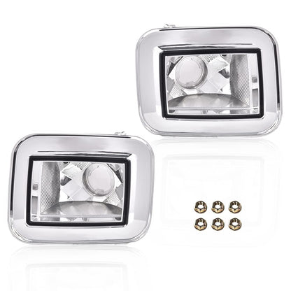 G-PLUS Front Clear Chrome Parking Signal Light Set Compatible with 2003-2008 H2 Hummer 2005-2008 H2 SUT White 844176006196