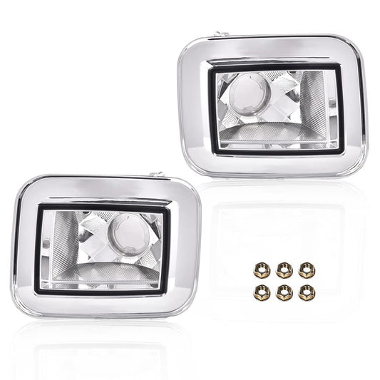 G-PLUS Front Clear Chrome Parking Signal Light Set Compatible with 2003-2008 H2 Hummer 2005-2008 H2 SUT White 844176006196