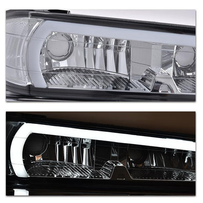 G-PLUS LED DRL Headlights, Fit Chevy Colorado/GMC Canyon 2004-2012,Fit Isuzu i-280 i-350 2006/i-290 i-370 2007-2008 Headlamps, Smoky Lens Chrome Housing Clear Reflector,faros delanteros Assembly