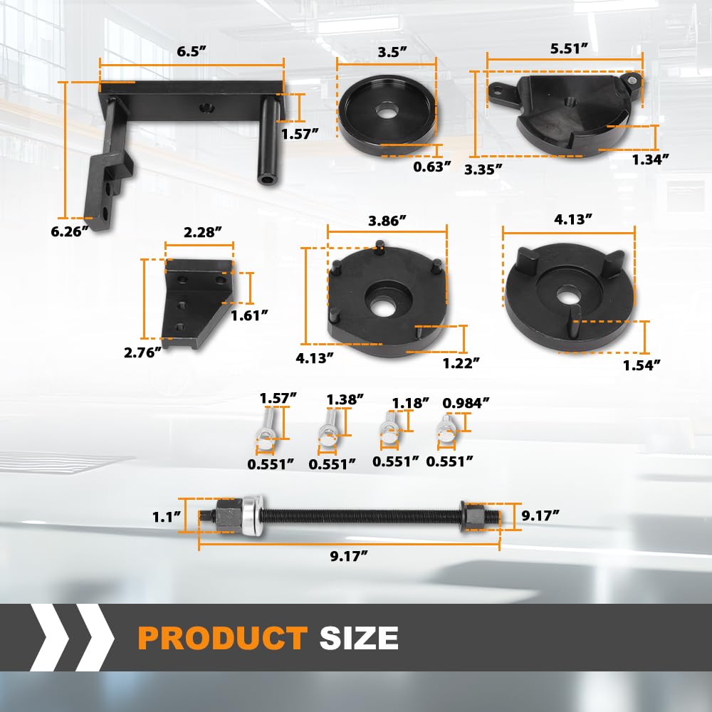 G-PLUS Transmission Rubber Mount Bushing Extractor Tool Kit Compatible with BMW E90, E91, E92, E60, E61, F07, F10, F11, F01, F02, E84, 45 Steel Black