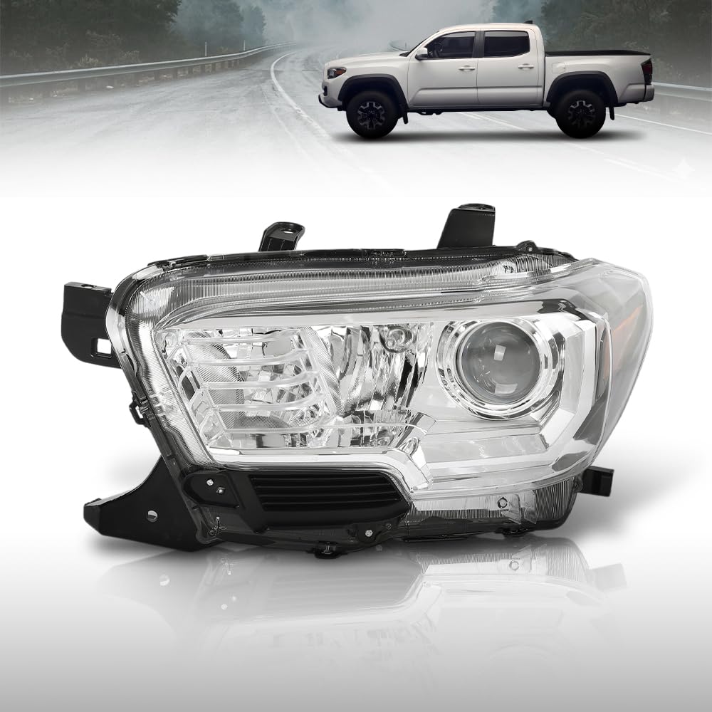 G-PLUS Headlight Assembly Left Side Compatible with Toyota Tacoma SR5 Crew Cab/Extend Cab Pickup 2019-2023 White and Black