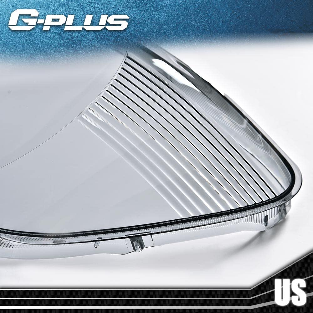 G-PLUS Front Headlight Lenses Cover, Compatible with 2005-2011 Toyota Tacoma, Left & Right Side Replacement Pair (Smoky Lens)