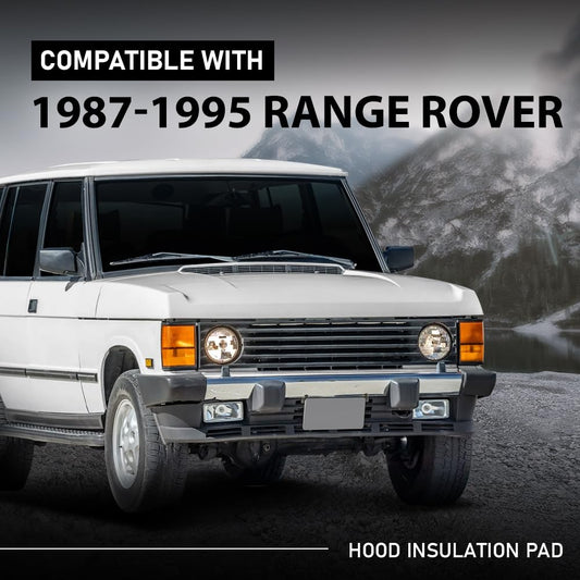 G-PLUS Black Hood Insulation Heat Blanket Pad 1/2" with Clips Compatible with Range Rover Classic 1987-1995