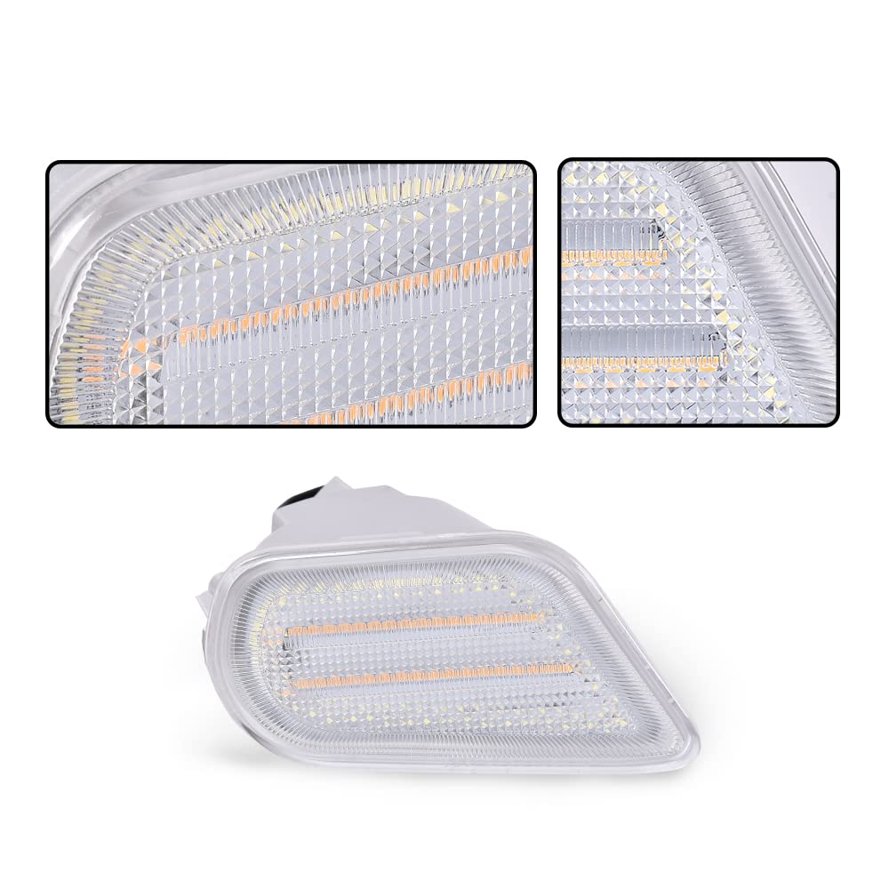 G-PLUS Side Marker Corner Parking Light Compatible With 1998-2002 Pontiac Firebird Trans Am Front Bumper Corner Marker Turn Signal Lamp 10301404 10301405 GM2520177 GM2521177